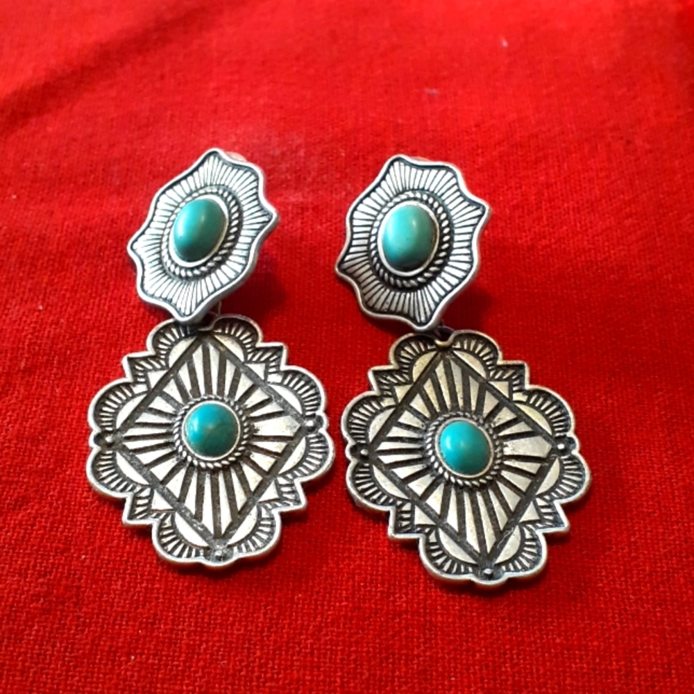 Southwestern style pierced earrings